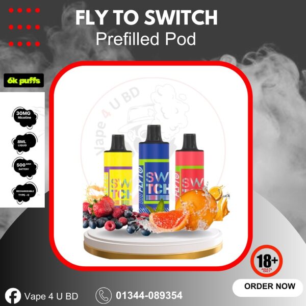 FLYTO SWITCH PREFILLED CARTRIDGE 6000PUFFS