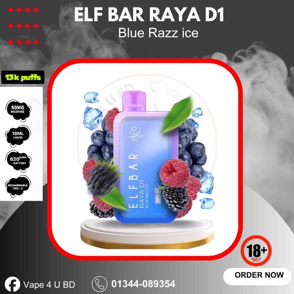 Elf Bar Raya D1 13000puffs- Bluerazz Ice
