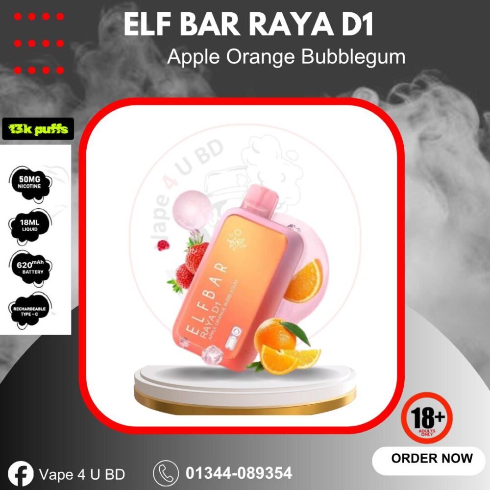 Elf Bar Raya D1 13000puffs- Apple Orange Bubblegum