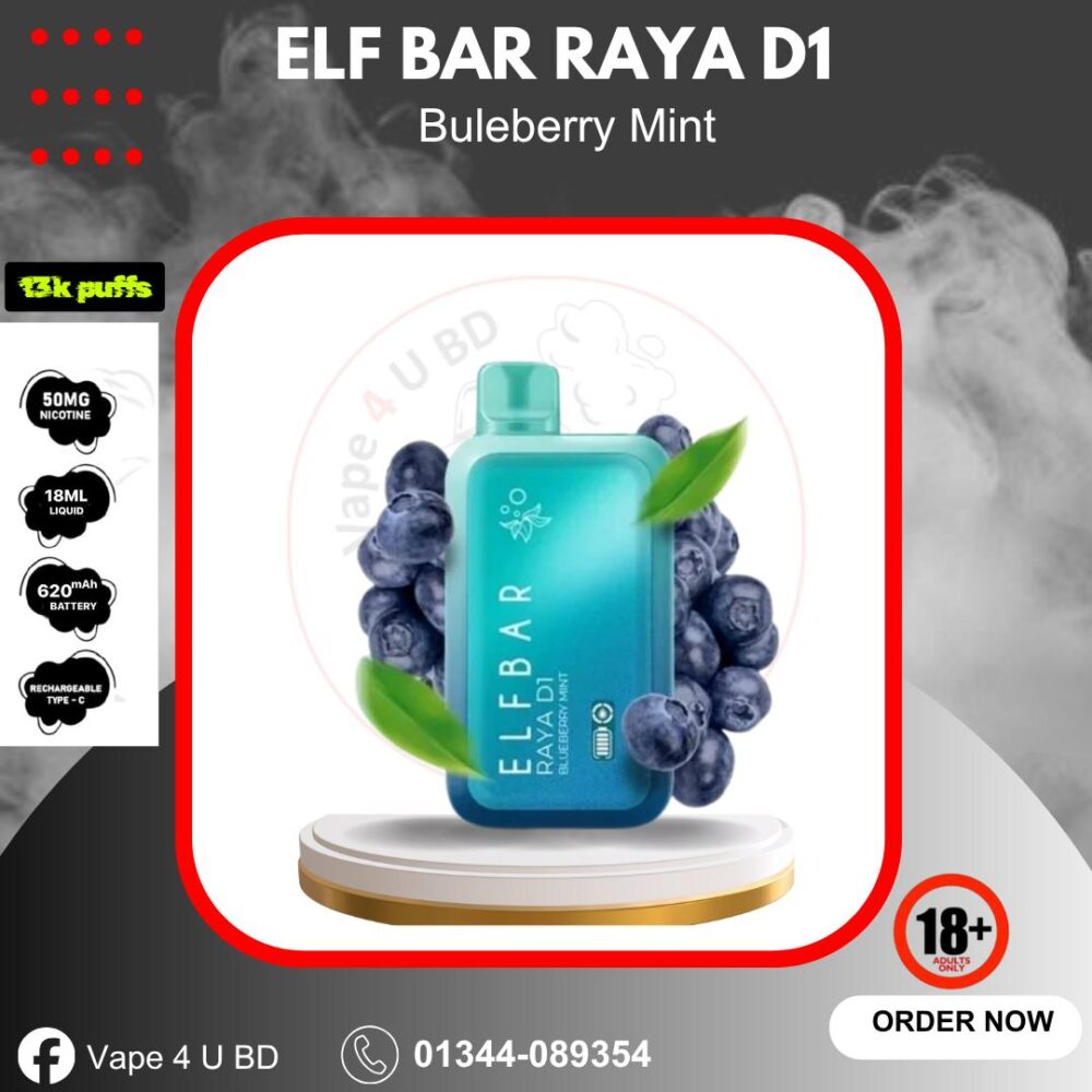 Elf Bar Raya D1 13000puffs- Blueberry Mint