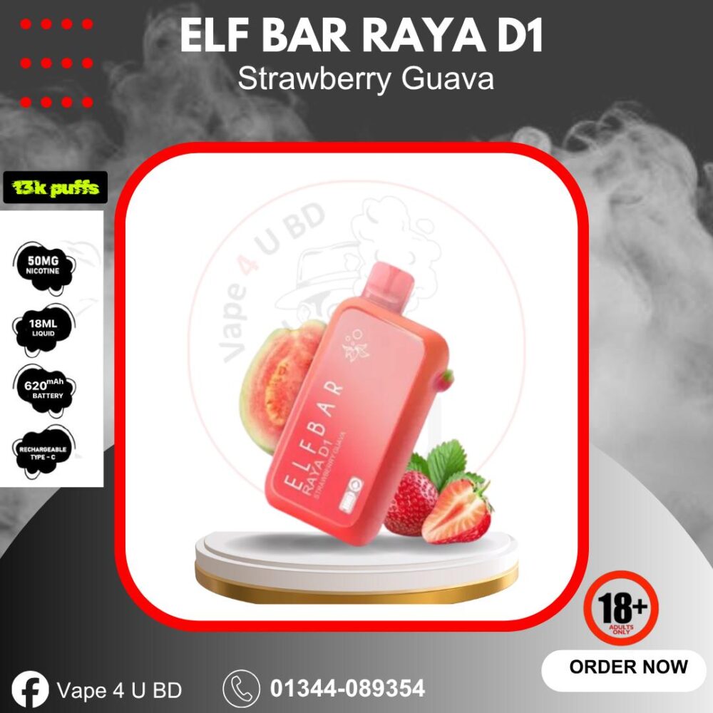 Elf Bar Raya D1 13000puffs- Strawberry Guava