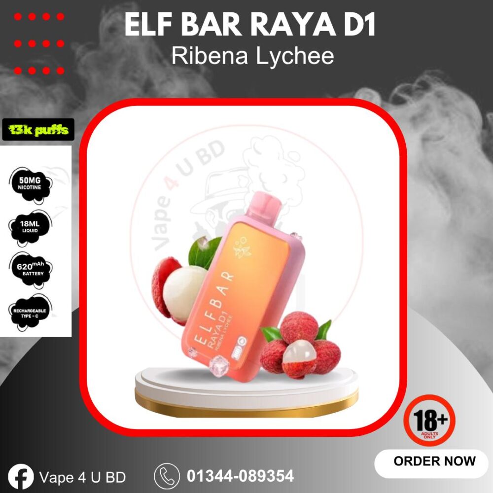 Elf Bar Raya D1 13000puffs- Ribena Lychee