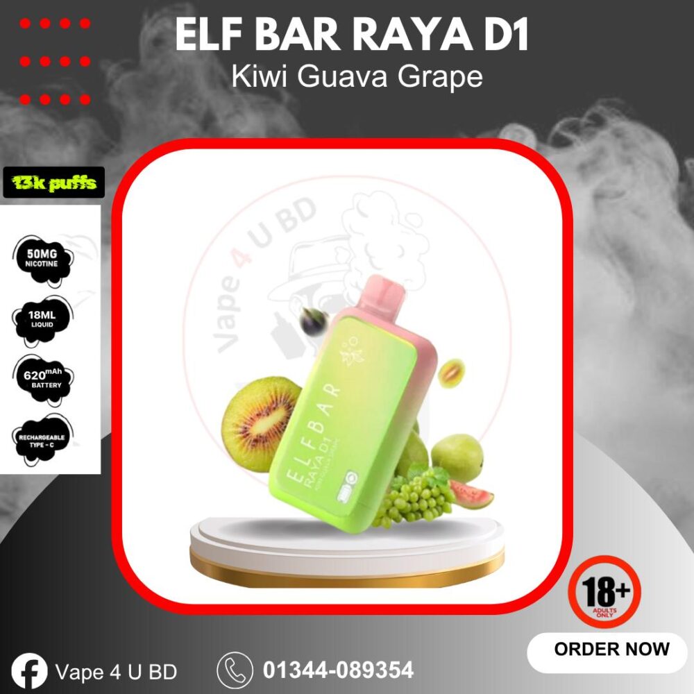 Elf Bar Raya D1 13000puffs- Kiwi Guava Grape