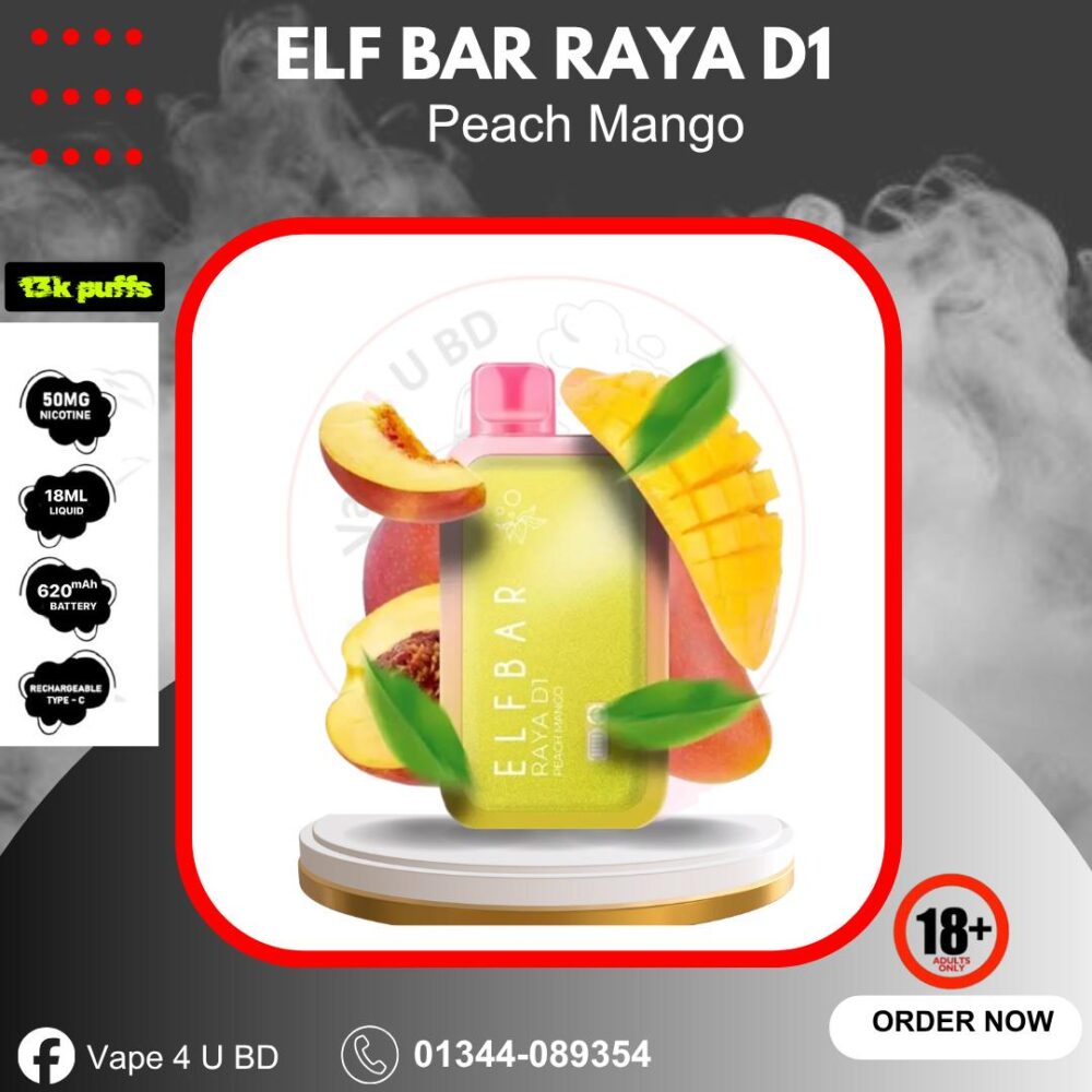 Elf Bar Raya D1 13000puffs- Peach Mango